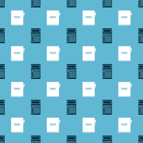 Set calculator and notebook on seamless pattern vector image