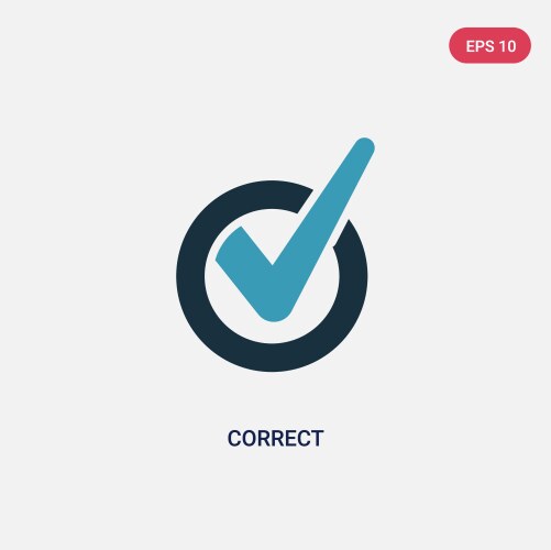 Two color correct icon from user interface vector image