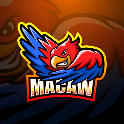 Macaw Mascot Logo - Esports Vector Image