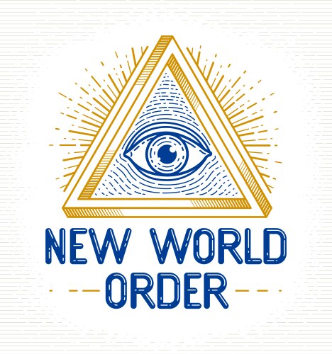 All seeing eye god in sacred geometry triangle Vector Image