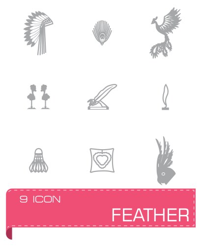 Feather icon set Royalty Free Vector Image - VectorStock