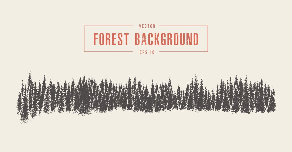 Pine forest hand drawn sketch Royalty Free Vector Image
