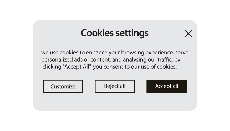 We use cookies message text for web page vector image