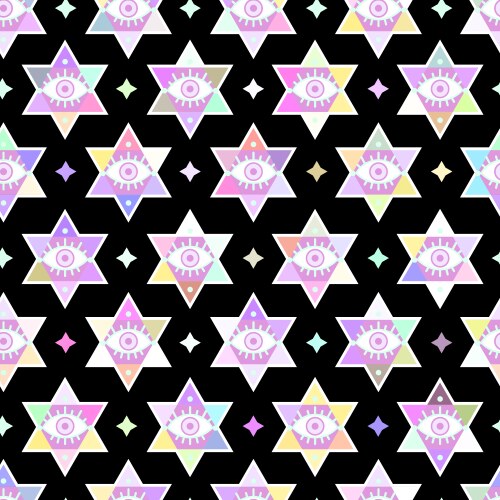 Seamless pattern of esoteric hexagonal symbols vector image