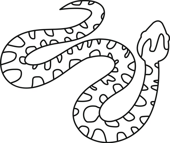 Snake outline icon viper animal badge Royalty Free Vector