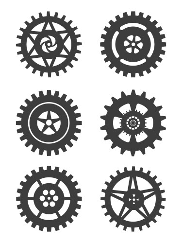 Broken gear in mechanism Royalty Free Vector Image