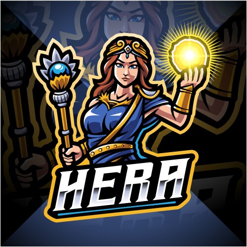 Hera esport mascot logo design Vector Image