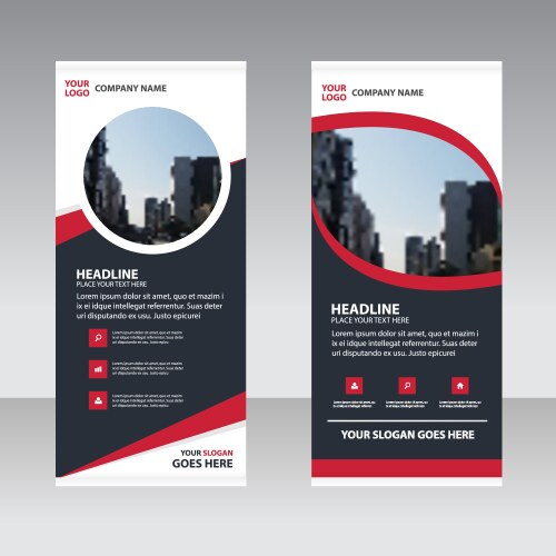 Red Business Roll Up Banner Vector Image