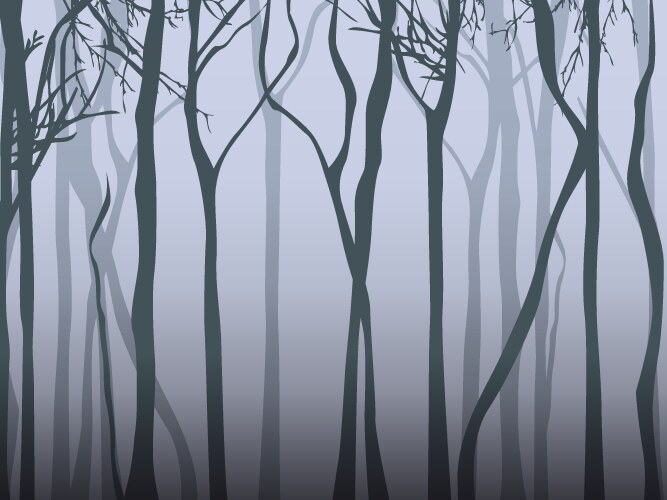 Dark foggy forest landscape abstract background Vector Image
