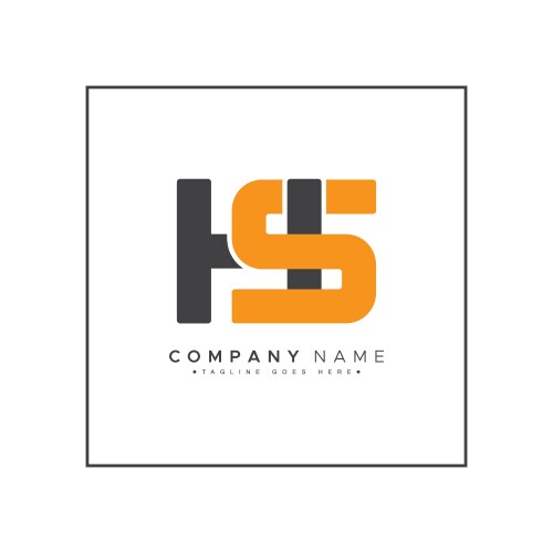 Initial letter hs logo - minimal business Vector Image
