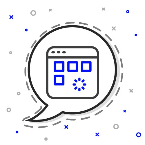 Line loading a data window with progress bar vector image