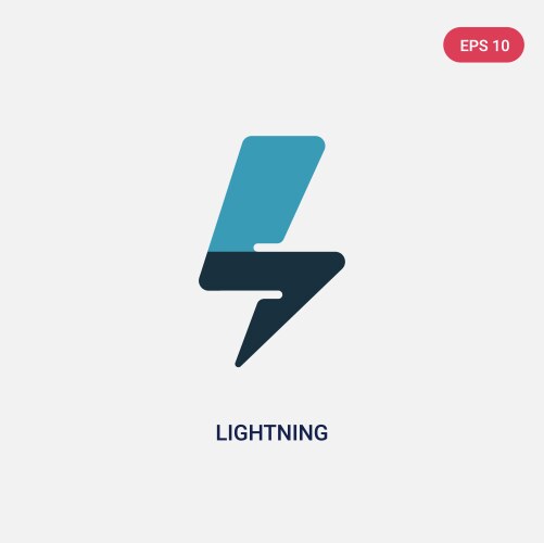 Two color lightning icon from user interface vector image