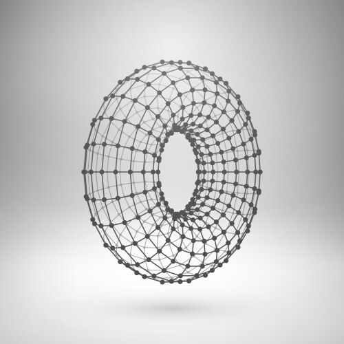Wireframe earth grid mesh objects network line Vector Image