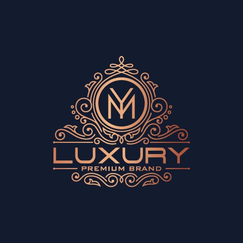 Luxury Floral Monogram Logo Vector Image