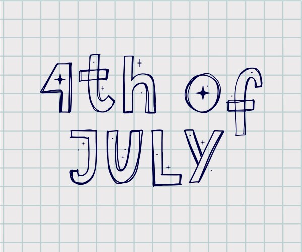 4th july background with american flag vector image