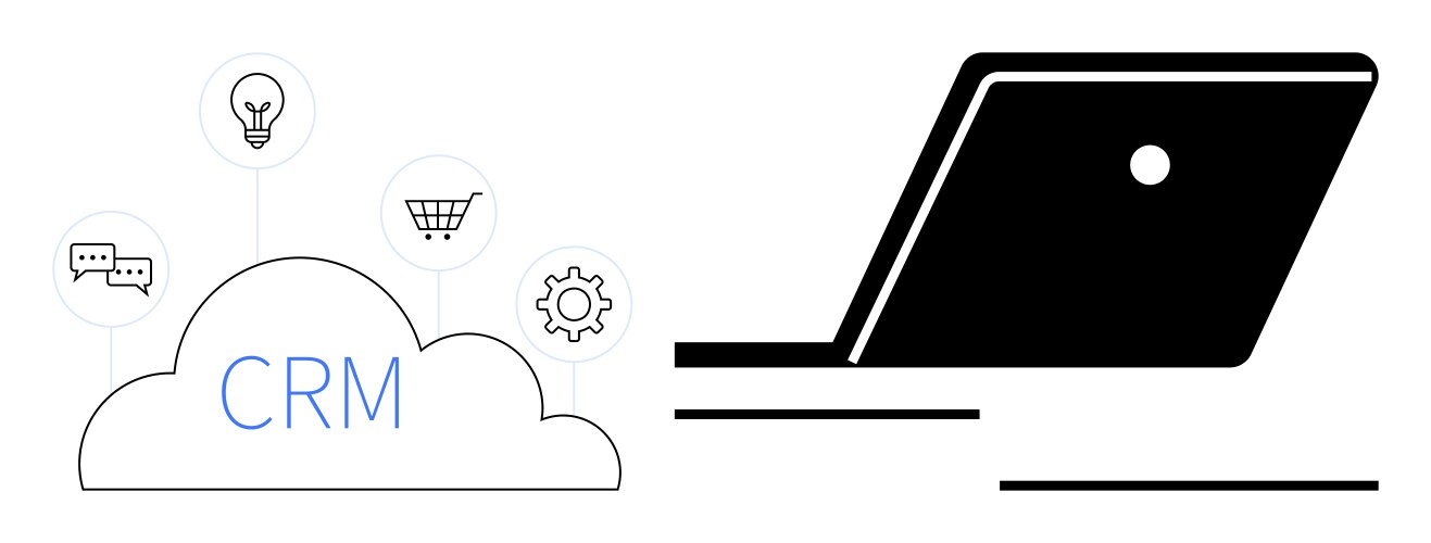 Cloud-based crm integration with multiple vector image