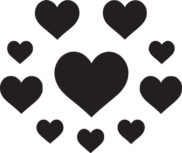 Hearts - minimalist and simple silhouette vector image