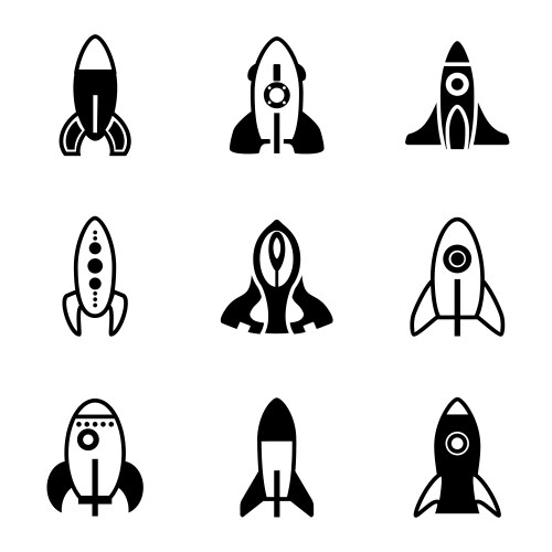 Set of the rockets icons on white background Vector Image
