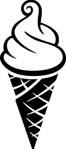 Simple fun soft serve icecream in waffle cone Vector Image