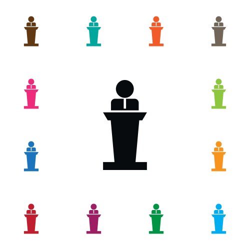 Isolated orator icon lecturer element can vector image