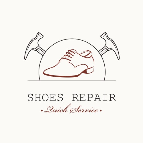 Shoe repair emblem vector image