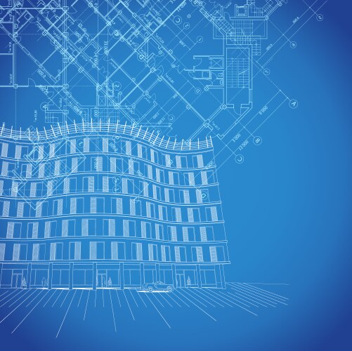 Blueprint Architecture Plans Royalty Free Vector Image