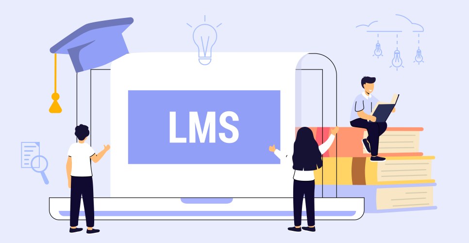 Lms learning management system infographics Vector Image