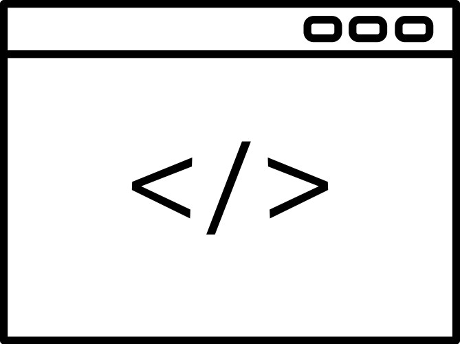 Programming code window icon vector image
