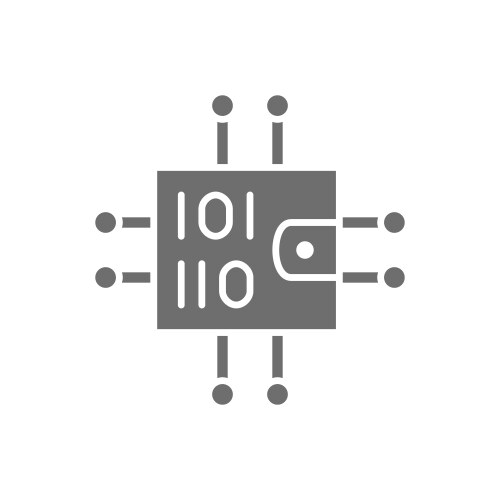 Binary wallet with closed contacts blockchain vector image