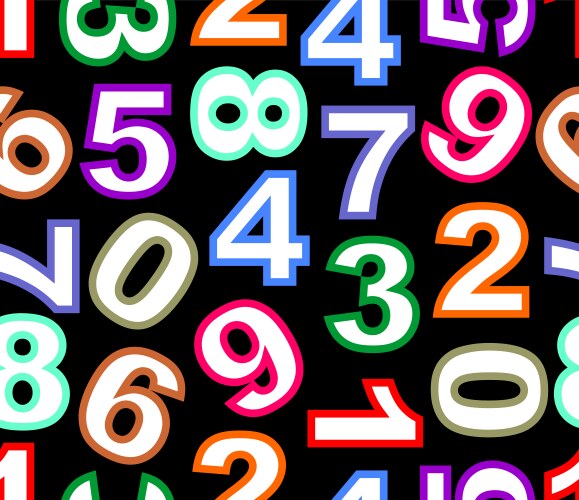 Seamless pattern with colored distinctive digits vektorbild