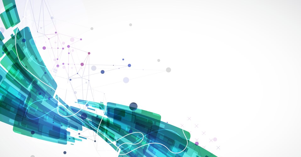 Abstract wave of rectangles with plexus elements vector image