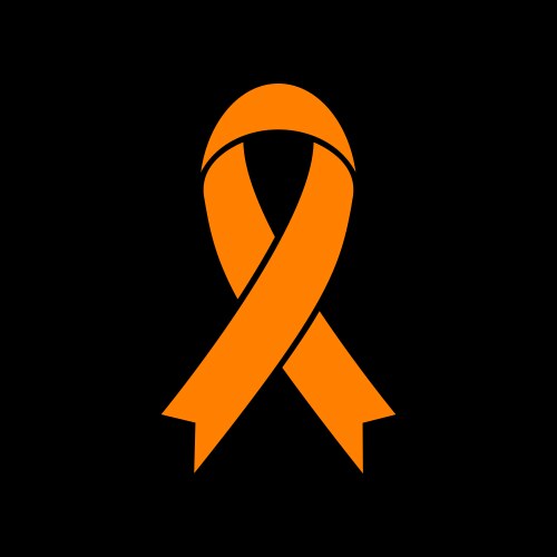 Black and Orange Awareness Ribbon Vector Image
