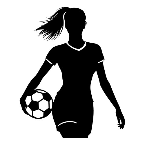 Footballer Silhouette Portrait Vector Image