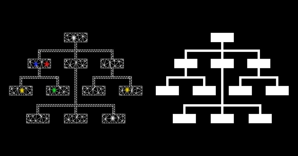 Flare mesh 2d program tree icon with flash spots vektorbild