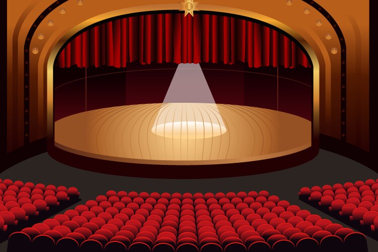 Empty theater stage Royalty Free Vector Image - VectorStock