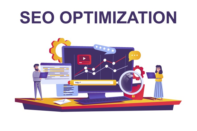 Seo optimization web concept in flat style – Royalty-Free Vector ...