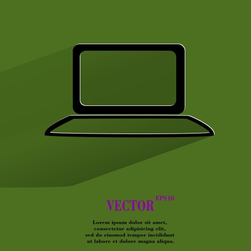 Notebook flat modern web button with long shadow vector image