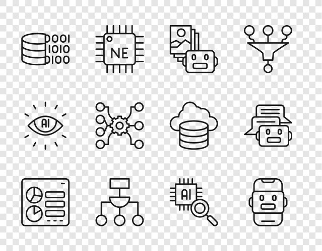 Set line computer api interface chat bot vektorbild