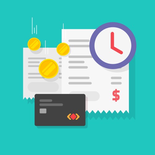 Tax payment time reminder or bill money vector image