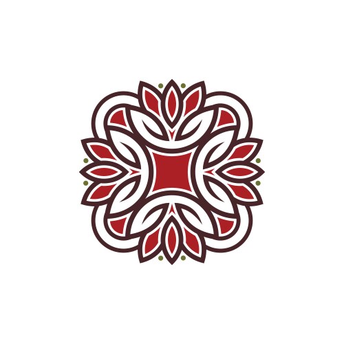 Floral pattern logo template design icon Vector Image