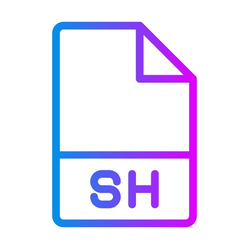 Shell file type document colorful gradient icons vector image