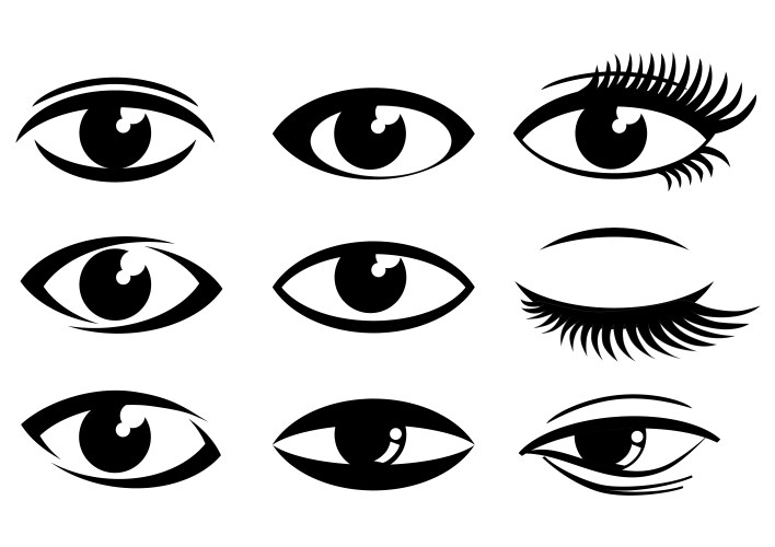 eyes icons set vector image