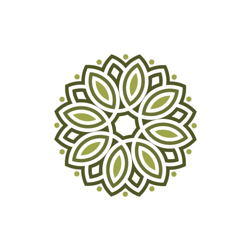 Floral pattern logo template design icon Vector Image