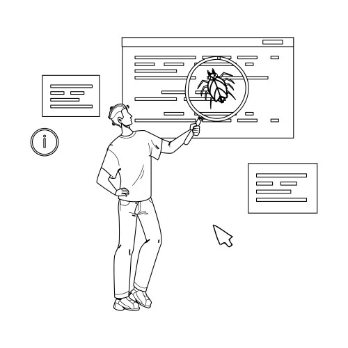 Software Testing: Bug Detection & Analysis vector image
