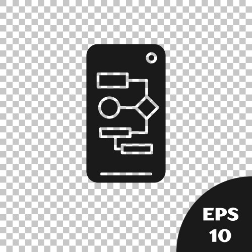 Black algorithm icon isolated on transparent vector image
