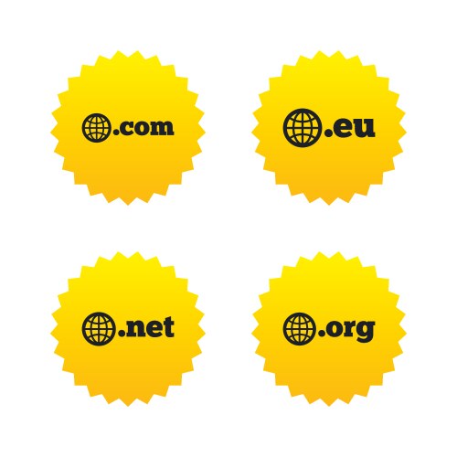 Top-level domains signs com eu net and org vektorbild
