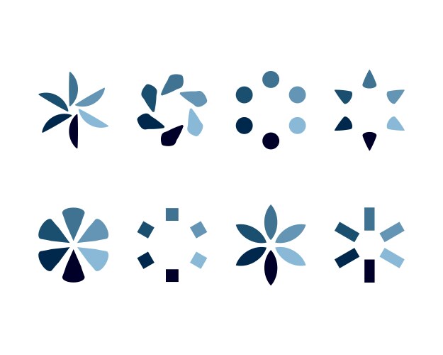 Collection loading bar status icon set of loaded vector image