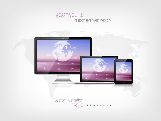 Responsive web design adaptive user interface vector image