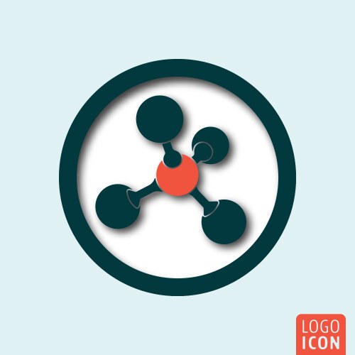 Molecule icon minimal shadow design vector image