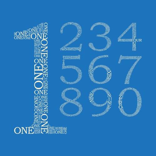 Set of number created from text vector image